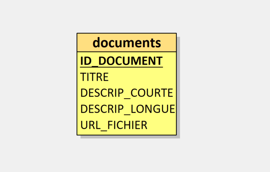 Organisation de la BDD.